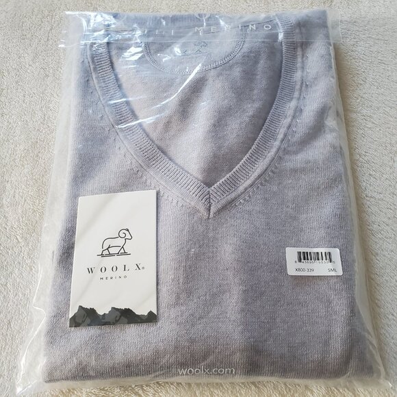 Woolx Francesca 100% Merino Wool Sweater Mist Small - Picture 12 of 13